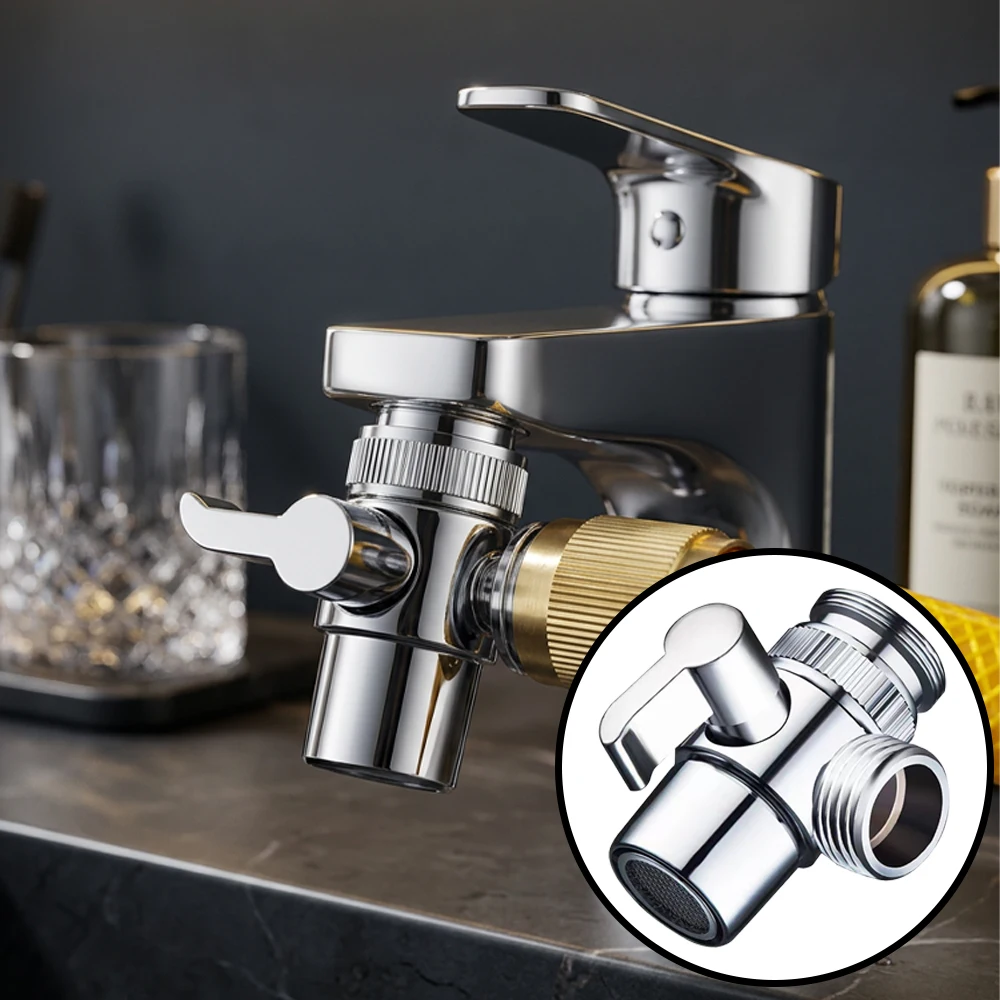 

M22/M24 Faucet Adapter 3-Way Sink Valve Water Tap Splitter Diverter Connector For Kitchen Bathroom Shower Bidet Toilet Accessory