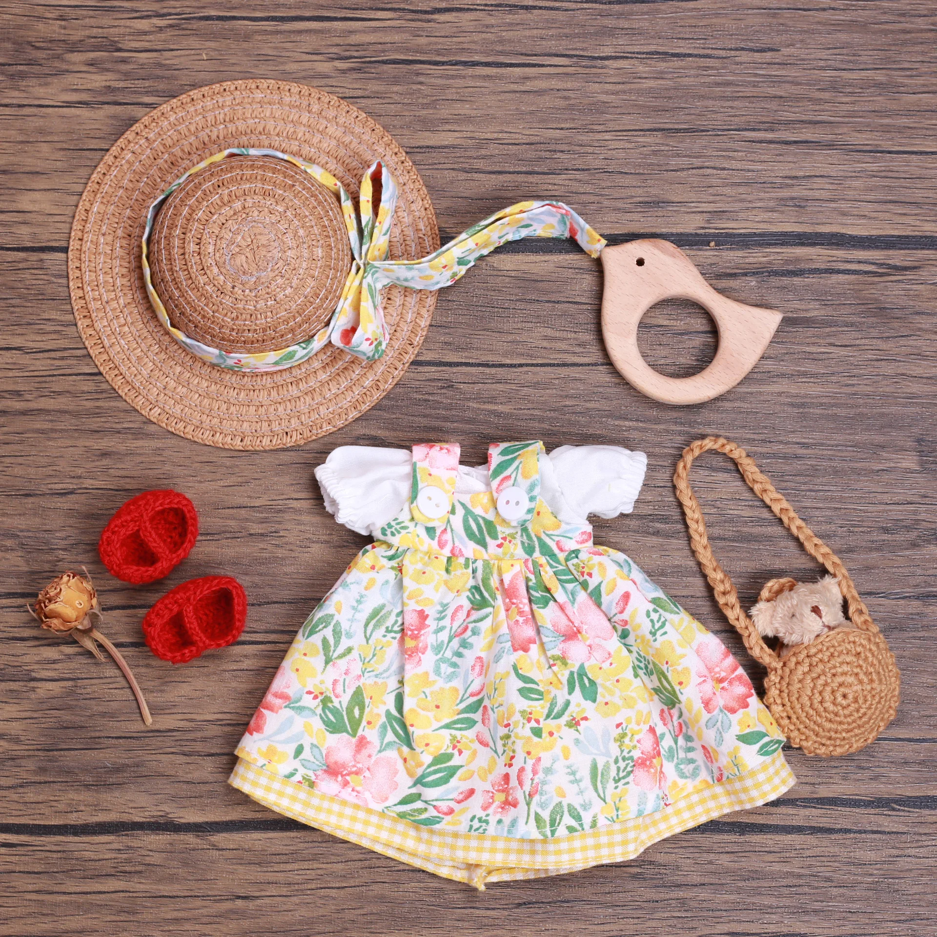 Mini Doll's Clothes Accessories Dress Up For Doll Korea European Style Waldorf Dolls 26CM Pure Cotton Dolly Dress 16Kind Style