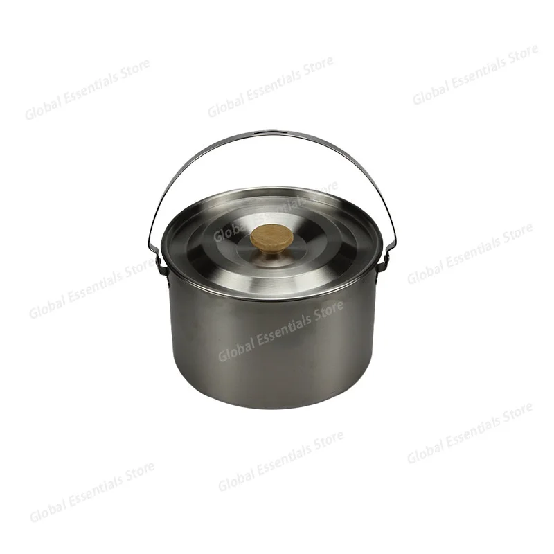 

5L 304 Stainless Steel Camping Hanging Pot - Portable Multifunctional Handheld Soup Pot for Outdoor Picnics