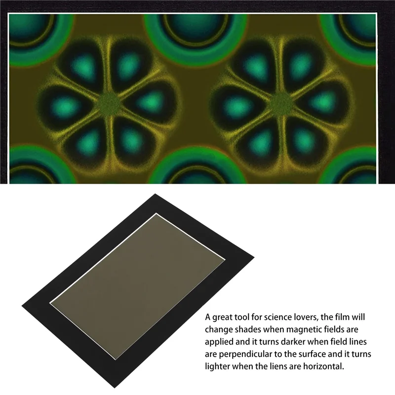 AB47-Pellicola di visualizzazione magnetica, pellicola per visualizzazione del campo magnetico verde 6X4 pollici, display del flusso magnetico, rilevatore di campo magnetico, riutilizzabile