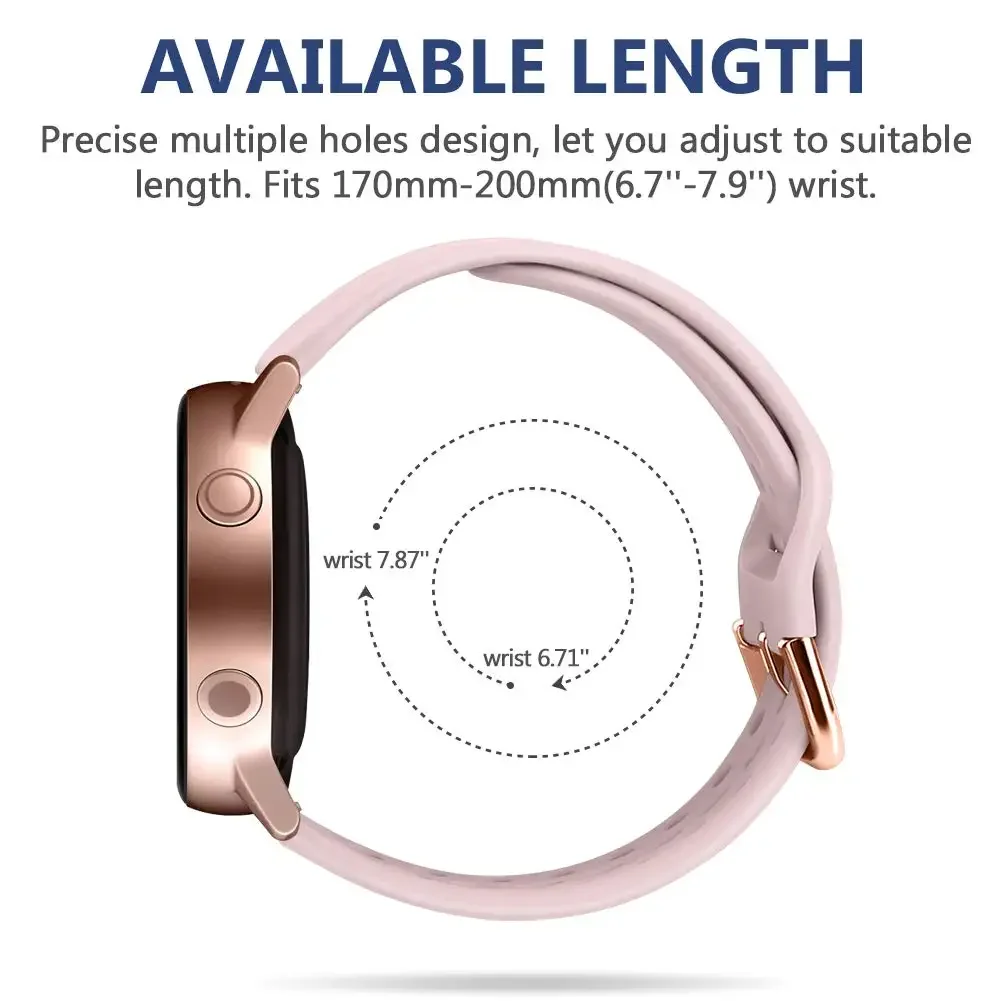 20/22mm Silicone Strap for Samsung Galaxy Watch 7 6 5 Classic 6 Huawei Watch GT5/5 Pro 46mm Softcomfortable Band for Amazfit GTR