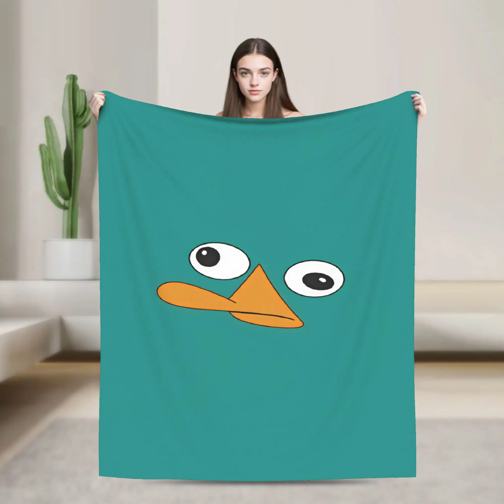 Perrys The Platypused Plush Blanket Kids Flannel Bedding Throws For Couch Chair Sofa Bed Warm Soft Customized Bedspread Gift