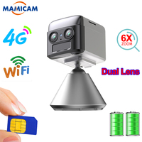 WIFI IP Camera 3G 4G SIM Card Security Cameras Dual Lens 6 X ZOOM 3MM-12MM Built In Battery Low Power CCTV Surveillance