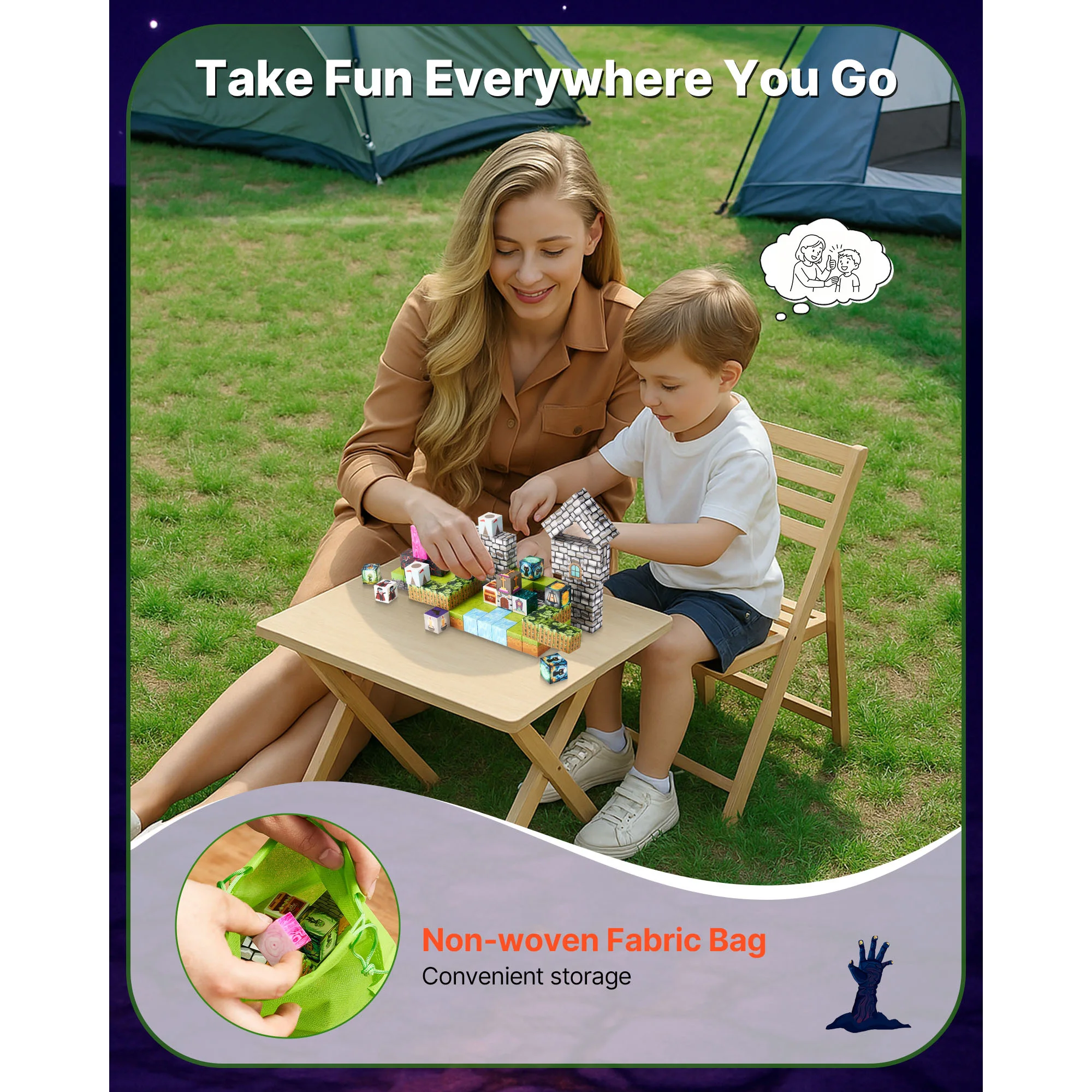 SucceBuy 100 SZT. Magnetyczne Klocki Zestaw Zombi z Cmentarza Magnetyczne Klocki Konstrukcyjne Zabawki do Układania dla Dzieci Prezent na Urodziny