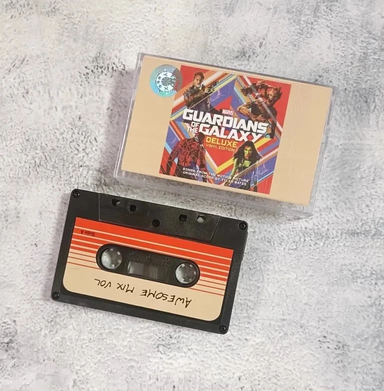 Movie Guardians of the Galaxy Star Lord Tyler Bates Music Tape Greatest Hits 123 Album Cassettes Cosplay Walkman Soundtracks Box