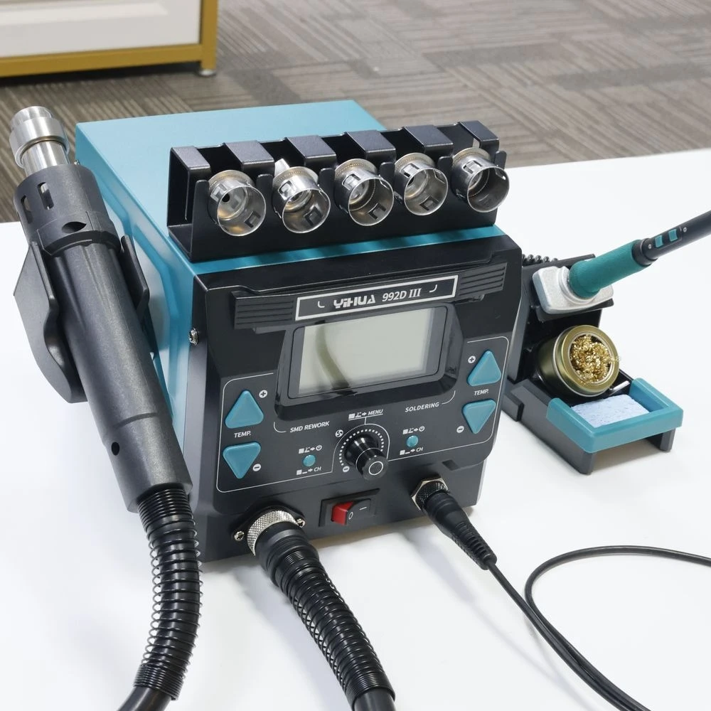 

YIHUA 992D-III Hot Air Rework Station 210 245 Soldering Iron Station for Microscope Soldering Electronics Repair PCB Desoldering
