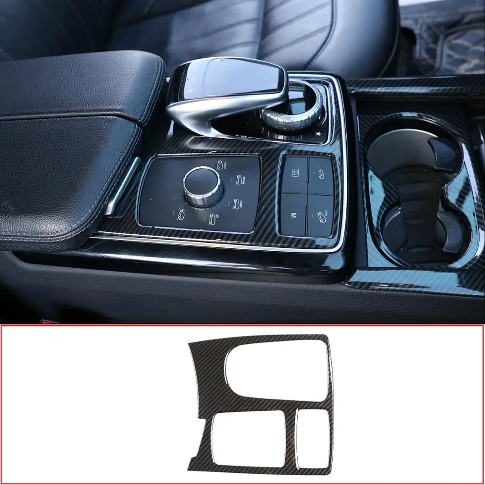 Car Accessories Central Control Multimedia Frame Decoration For Mercedes-Benz ML/GLE W167 2012-2019 Chrome Carbon Fiber Pattern