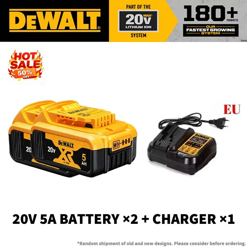 DeWALT XR 100% Original Battery 18V/20V/60V 2Ah 5Ah 6Ah 9Ah DCB200 DCB202 DCB205 DCB206 DCB209 DCB609 Power Tool with Charger image 3