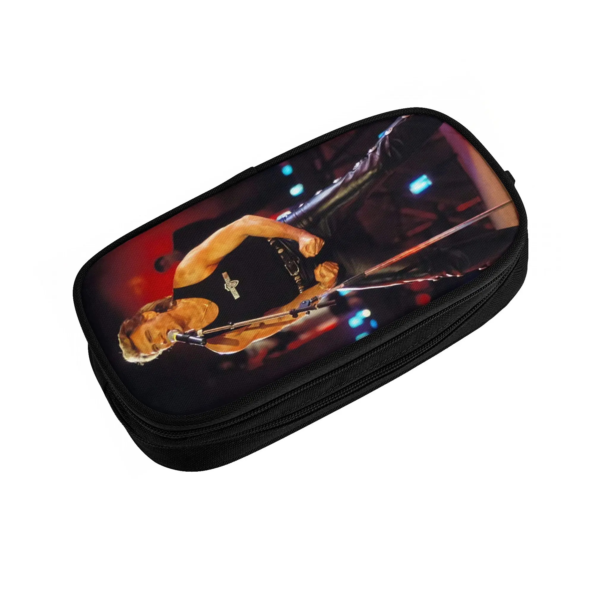 Cute Singer Johnny Halliday France Pencil Case for Girl Boy Big Capacity French Rock Music Pencil Pouch School Supplies