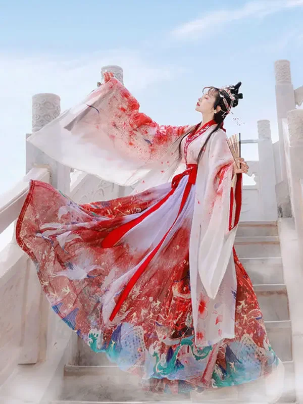 Disfraces de Cosplay Hanfu de estilo chino, vestidos para mujer, ropa de escenario, bata de danza folclórica, ropa de graduación con cuello cruzado