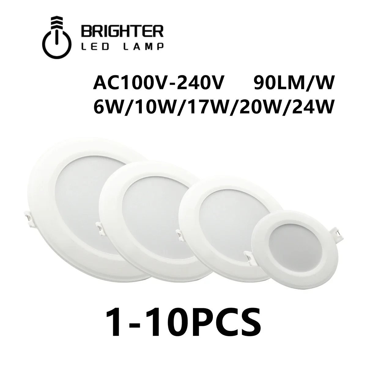 

1-10pcs New promotion LED dark down light AC100V-240V 6W-24W super bright warm white light suitable for kitchen and study