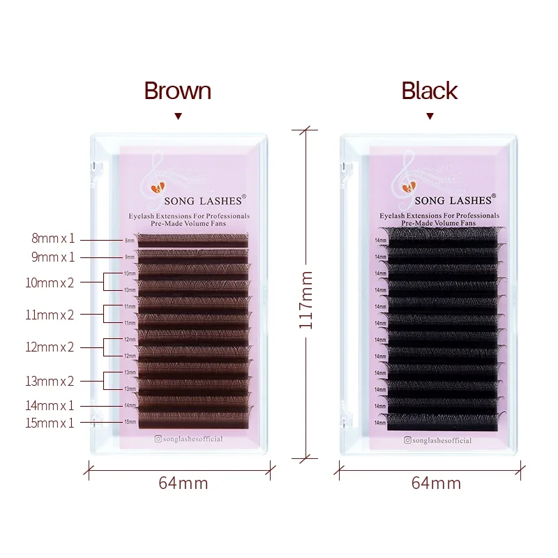 SONG LASHES High Quality W Shaped Eyelashes Extension 3D Premade Volume Fans 3 Tip C/D Curl Idividual Lash
