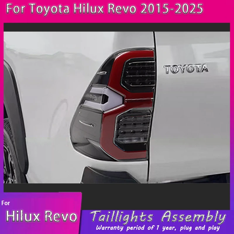 Car LED Tail Lamps For Toyota Hilux Revo Rocco 2015 2016 2017 2018 -2025 Led Rear Lights Turn Signal Brake Reverse Day Light