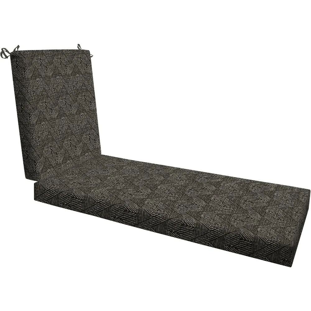 

Outdoor Patio Chaise Lounge Chair with 22.5x70 Cushion, Black Zaire Style for Comfortable Relaxation