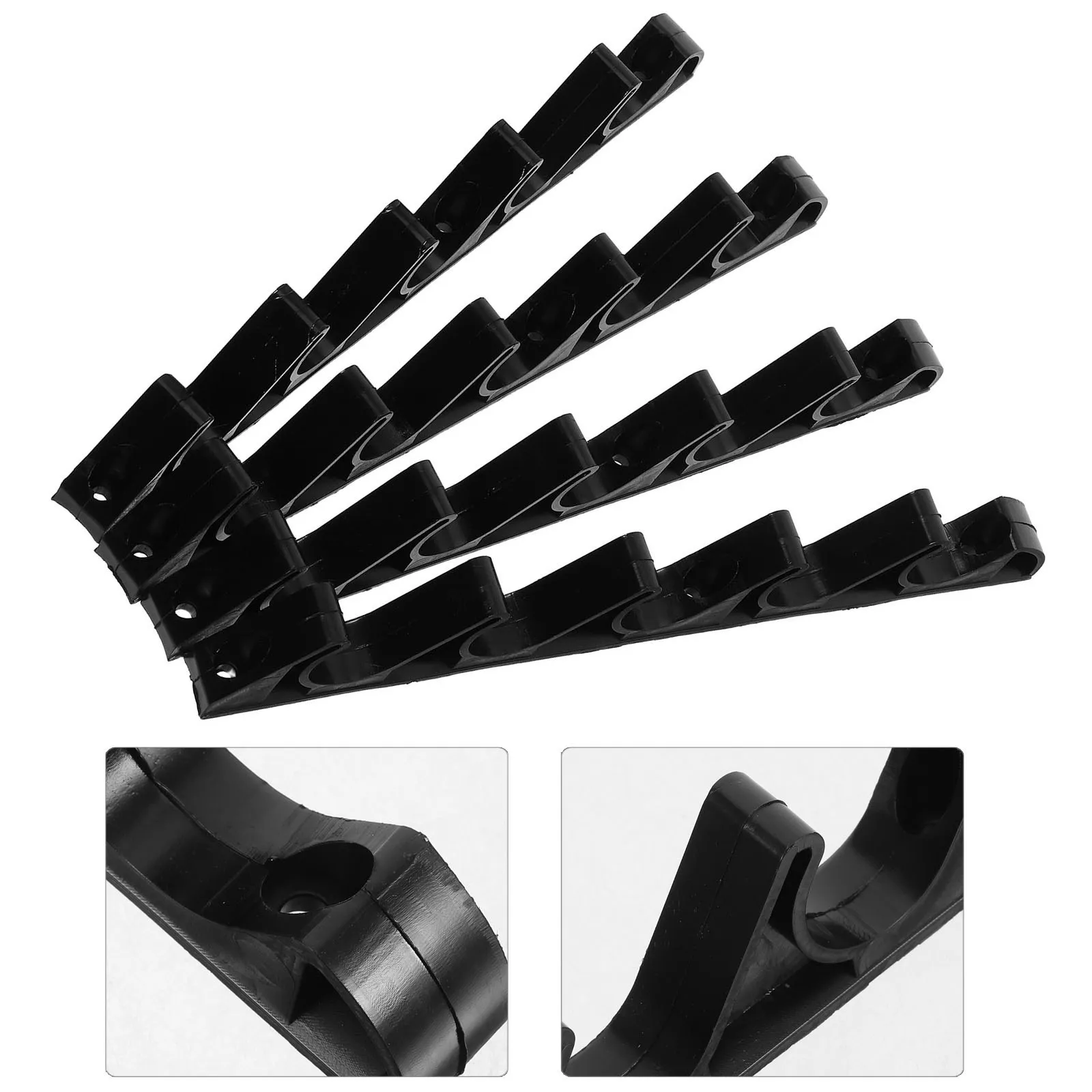 8Pcs Black Adjustable Recliner Bracket 5 Position Backrest Adjuster Clip Patio Outdoor Lawn Furniture Plastic Gear Clip