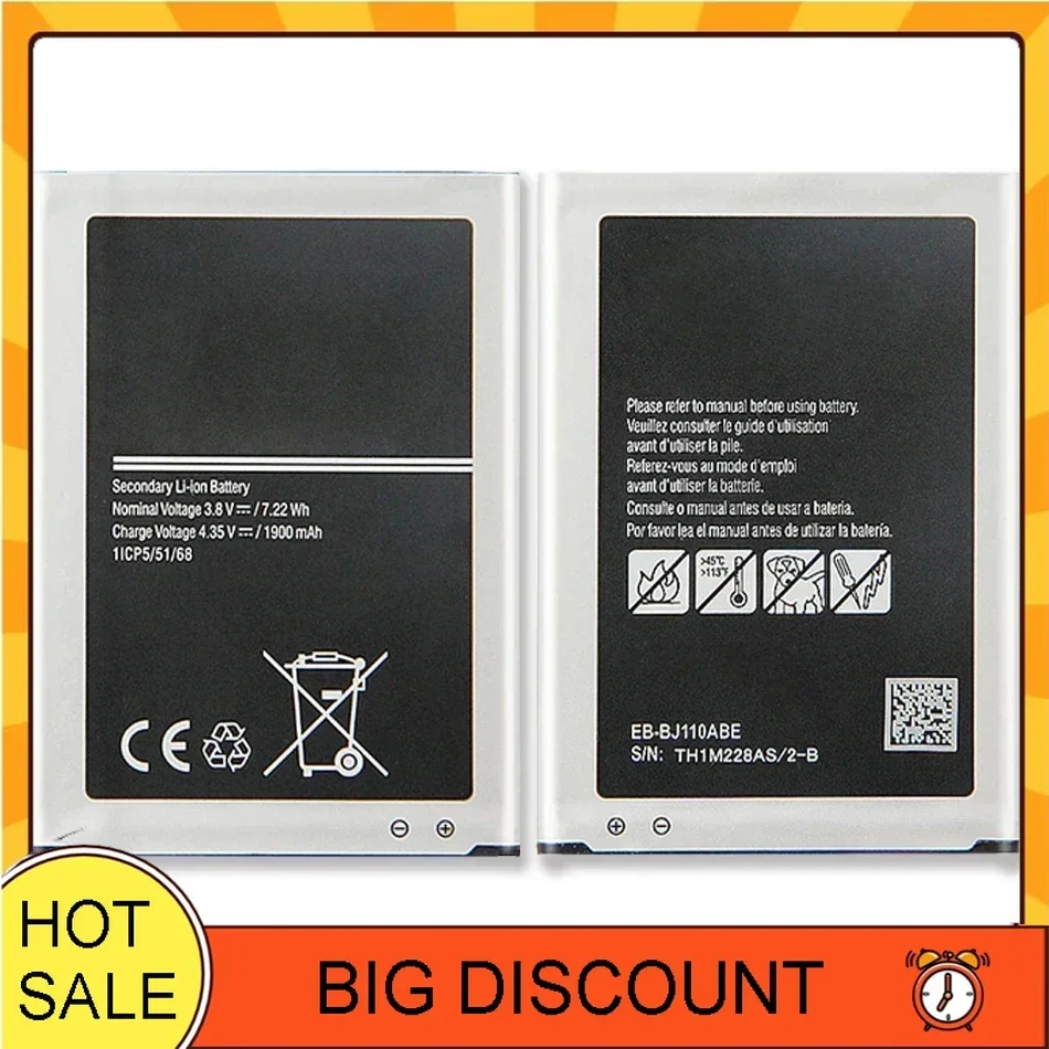 EB-BJ110ABE, 1900mAh, Battery for Samsung Galaxy, J1, Ace, J110, J110FM, J110F, J110H, I9192, I9195, I9190, I9198