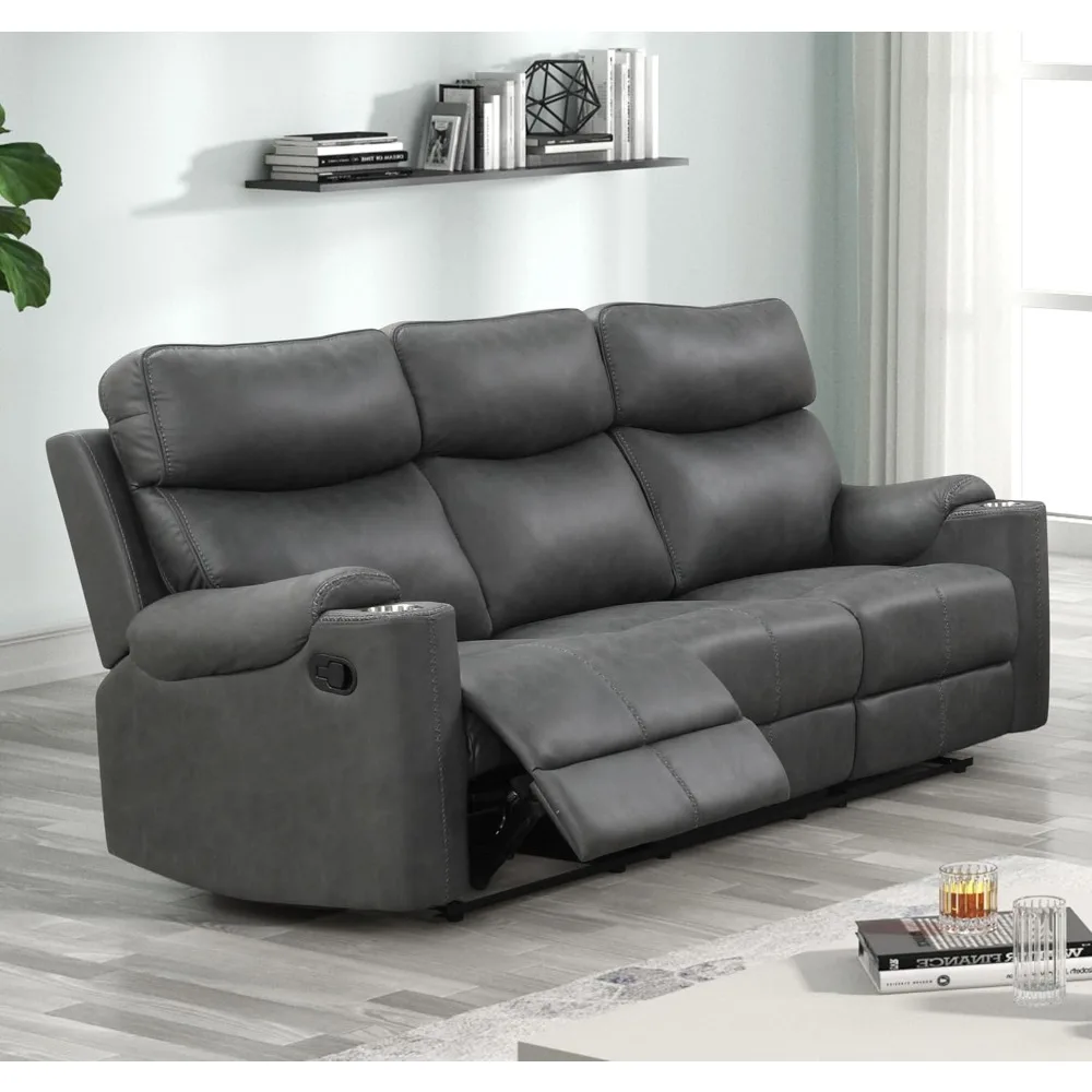 

Modern Luxury Reclining Sofa Set with Premium Microfiber for Living Room
