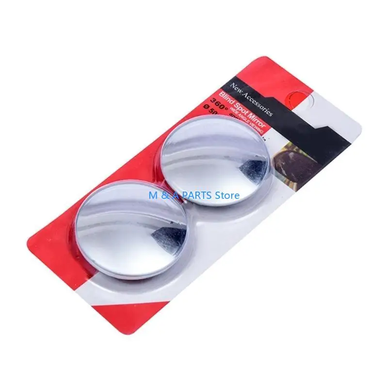 U1JF 2Pcs Car Auxiliary Rearview Mirror 360 Degree Adjustable Blind Spot Mirror
