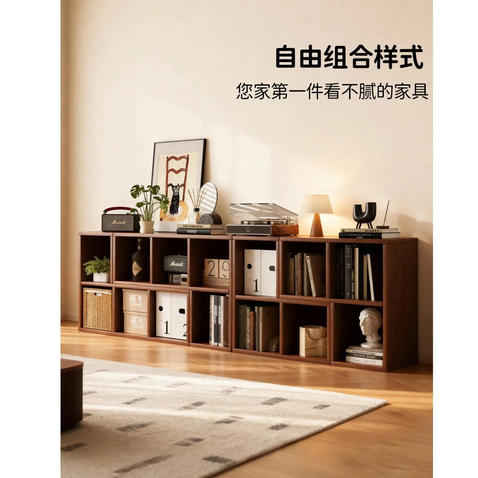 Combination TV cabinet living room new lattice cabinet storage locker integrated