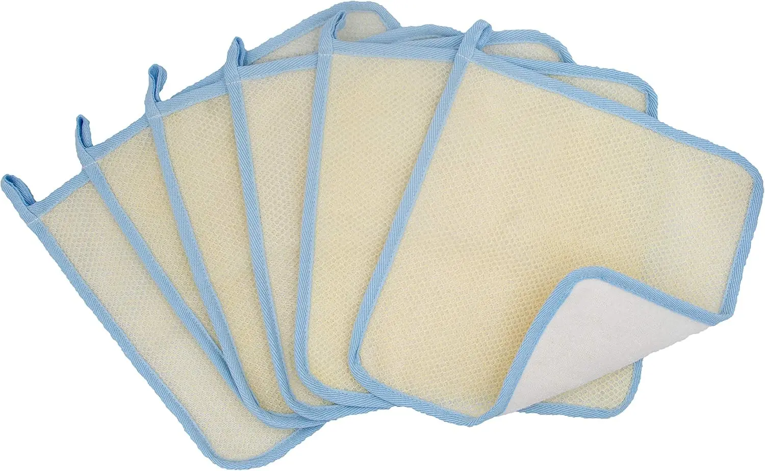 

Dual-Sided Exfoliating Towel – Soft Terry & Scrubbing Nylon, 9.8" Square, White, 6 Pack