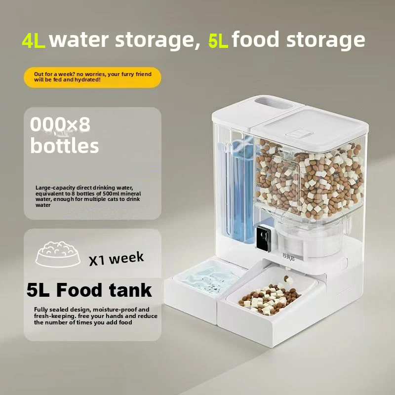 Automatic Pet Feeder With Camera Smart Kibble and Water Dispenser for Cat and dog