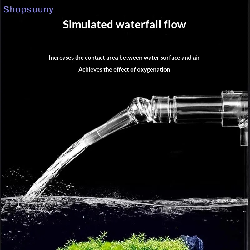 [SU]Transpent Fish Tank Duckbill Nozzle Aquarium Filter Pump Rotating Water Outlet Return Pipe Connector Plumbing Fitting[SU]