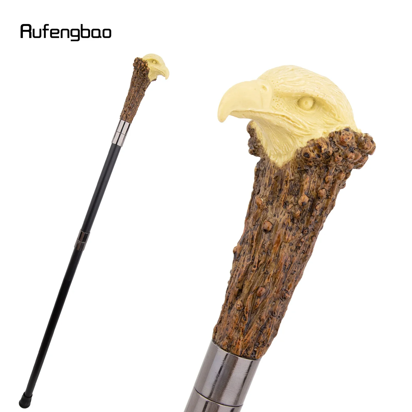 

Yellow Resin Eagle Head Tree Root Walking Cane Fashion Decorative Steel Stick Gentleman Elegant Cosplay Cane Knob Crosier 94cm