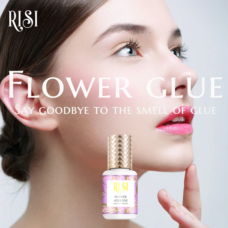 RISI Flower Smell Premium Eyelash Glue SGS Lash Glue Adhesive Lash Extension Supplies Speed Dry 0.5S Eyelash Extension Glue
