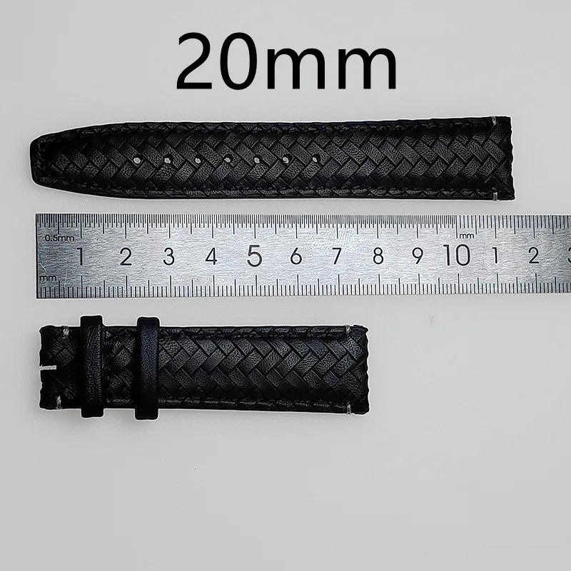 20mm 22mm Leather Braided Watch Strap for IWC Wrist Band Curved End Bracelet Folding Clasp Replacement Men Watch Accessories