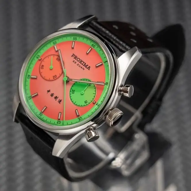 

Мужские часы PROXIMA с хронографом, 39 мм, пилотские, с ручным заводом, механические, водонепроницаемые до 10ATM, с люминесцентным сапфировым стеклом, циферблат с эмалью в виде фруктов, механизм ST1902