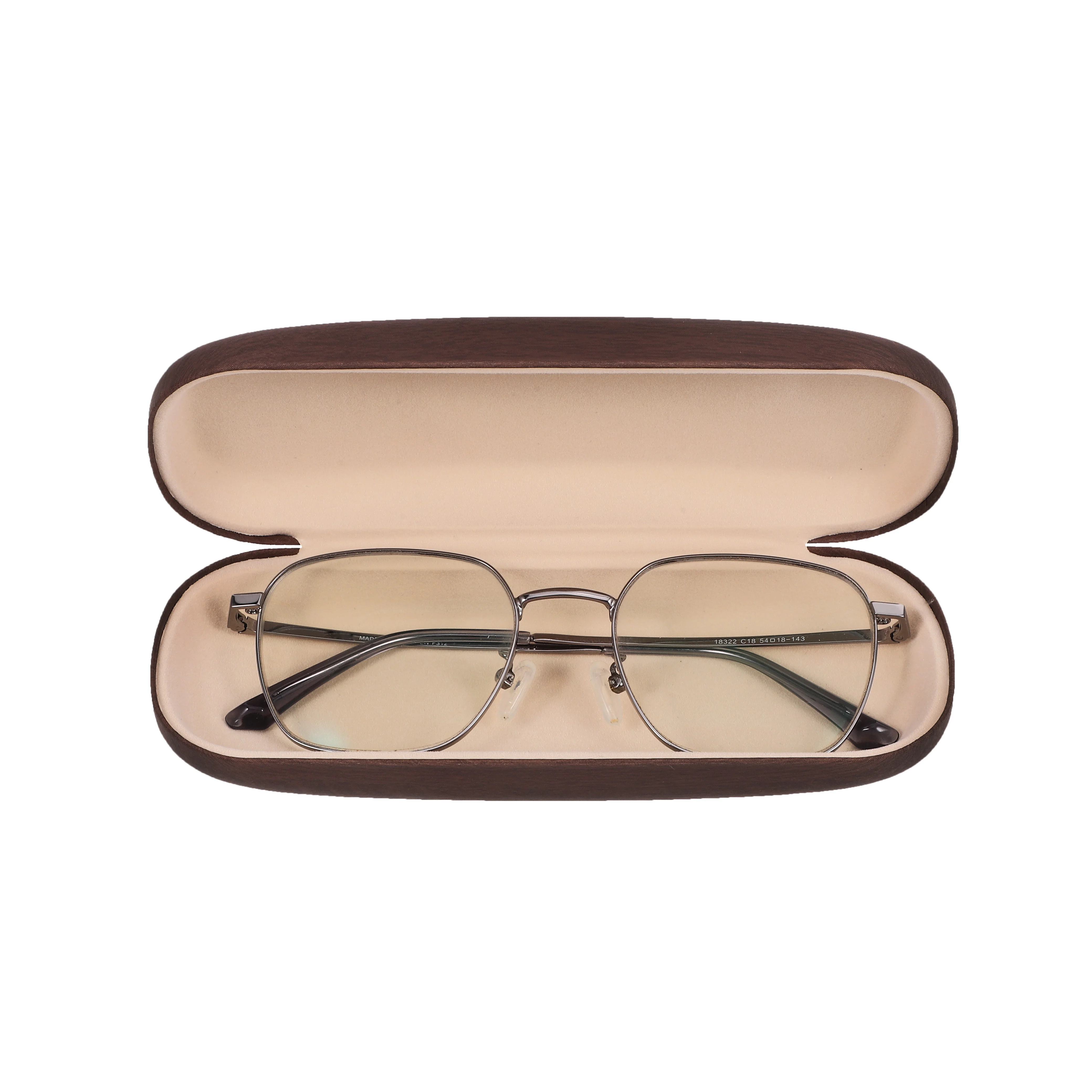 

3Pcs Wood Grain Sunglasses Case Lightweight PU Eyewear Storage Box Pressure Resistant Metal Structure for Travel Office