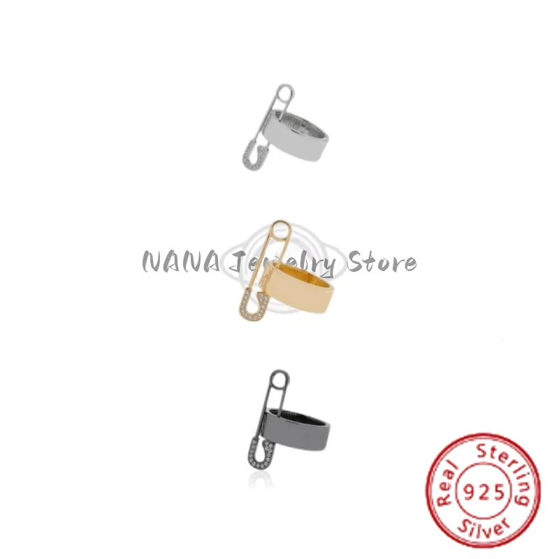 1NANA Jewelry Store  Personality Punk Pin Saturn Letter Ring Couple Ring Paper Clip Planet Ring Gift Light Luxury Simple