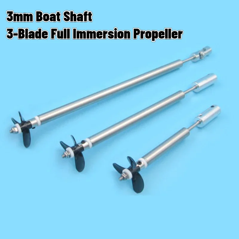 

3mm RC Boat Shaft L10/15/20cm Stainless Steel DriveShaft+Shaft Sleeve+3Blade Full Immersion Propeller+Coupling-A/Cardan Joint-B