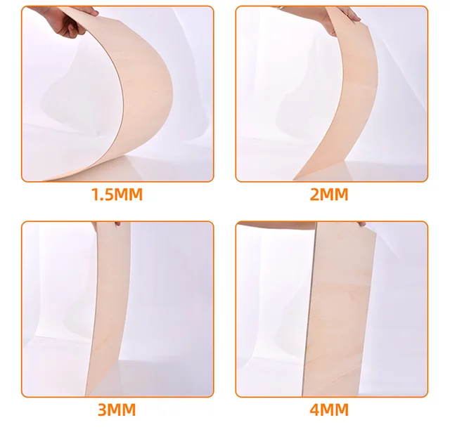 Customized Basswood Board Thickness 1.5mm/2mm/3mm/4mm/5mm/6mm/8mm/10mm Sheet Material for DIY Model Building Carving Accessories 4