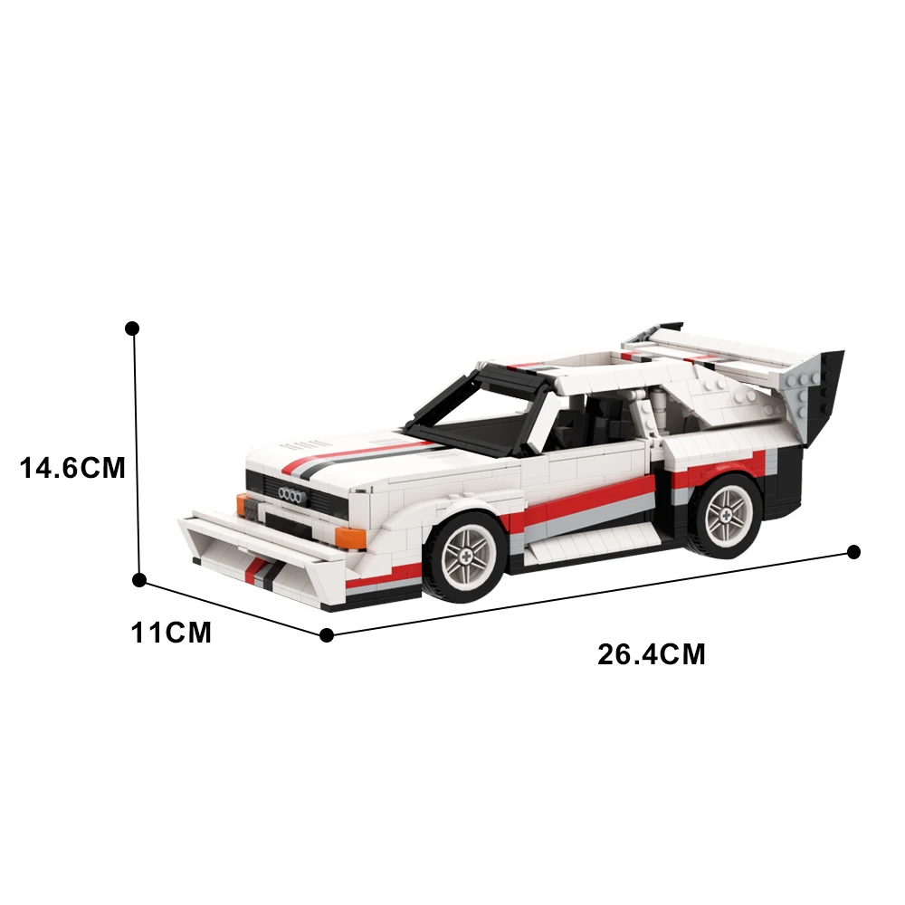 Moc AudiSport Quattro E2 Pikes Peak Sportcar Building Blocks Vehicle Car Bricks, Hillclimb DIY Model, Kids Gift Toys Sets para adultos