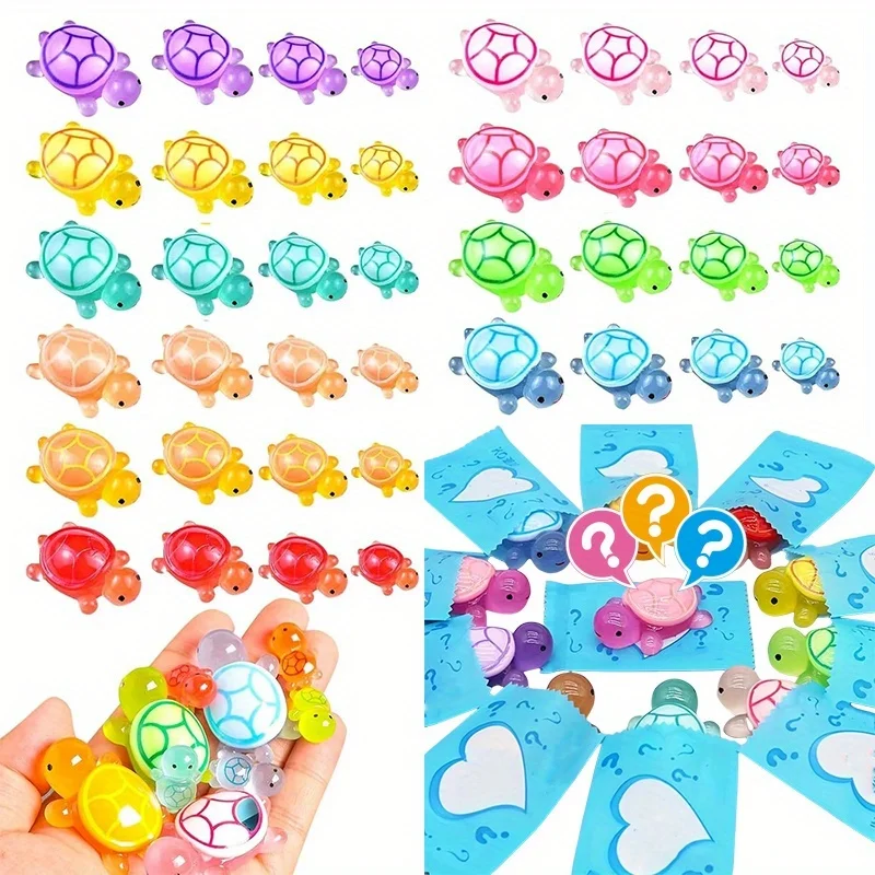 10/20Pcs Mini Turtle Blind Bags Glow in The Dark Resin Turtles Collectible Sea Turtle Toys for Party Favors, Treasure Hunt Games