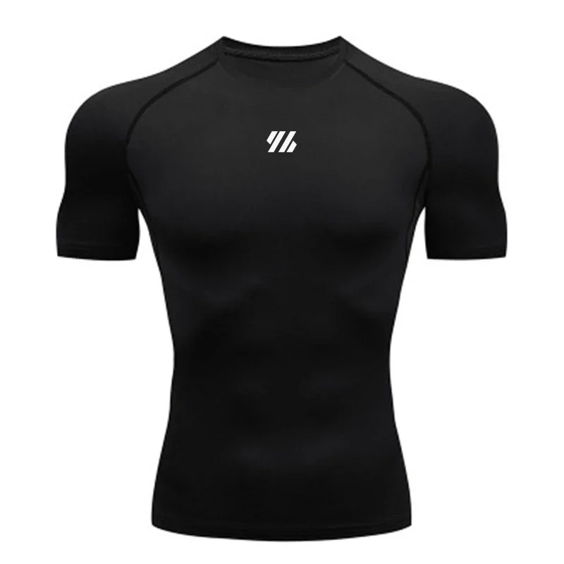 Men's Stretch Compression T-Shirt Short Sleeve Quick Dry Running Top Athletic Gym Breathable Slim Fit Sportswear For Active Men