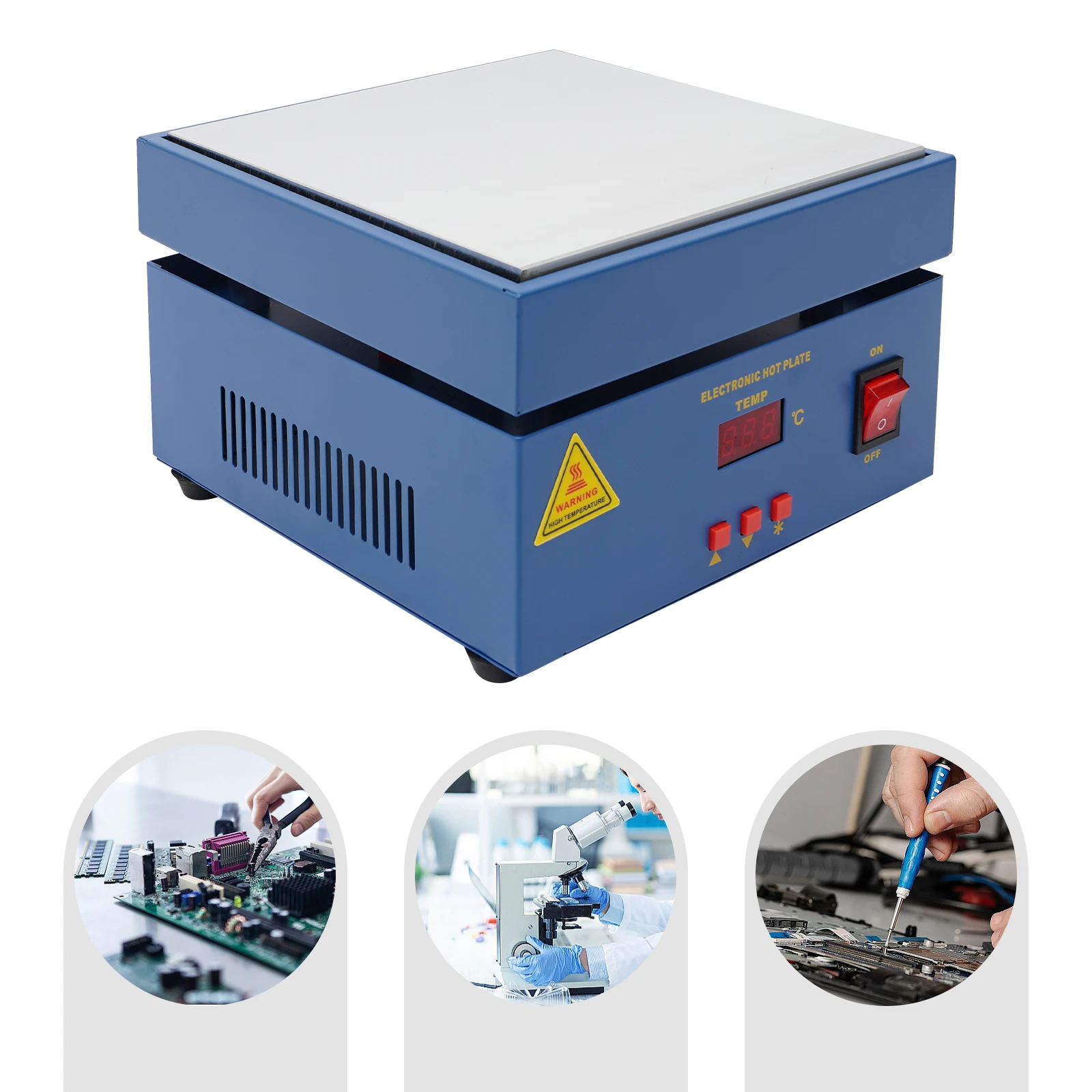 Blue Electronic Hot Plate High-class Aluminum Alloy & Stainless Steel, Spray Painting Process For Laboratories & Workshops