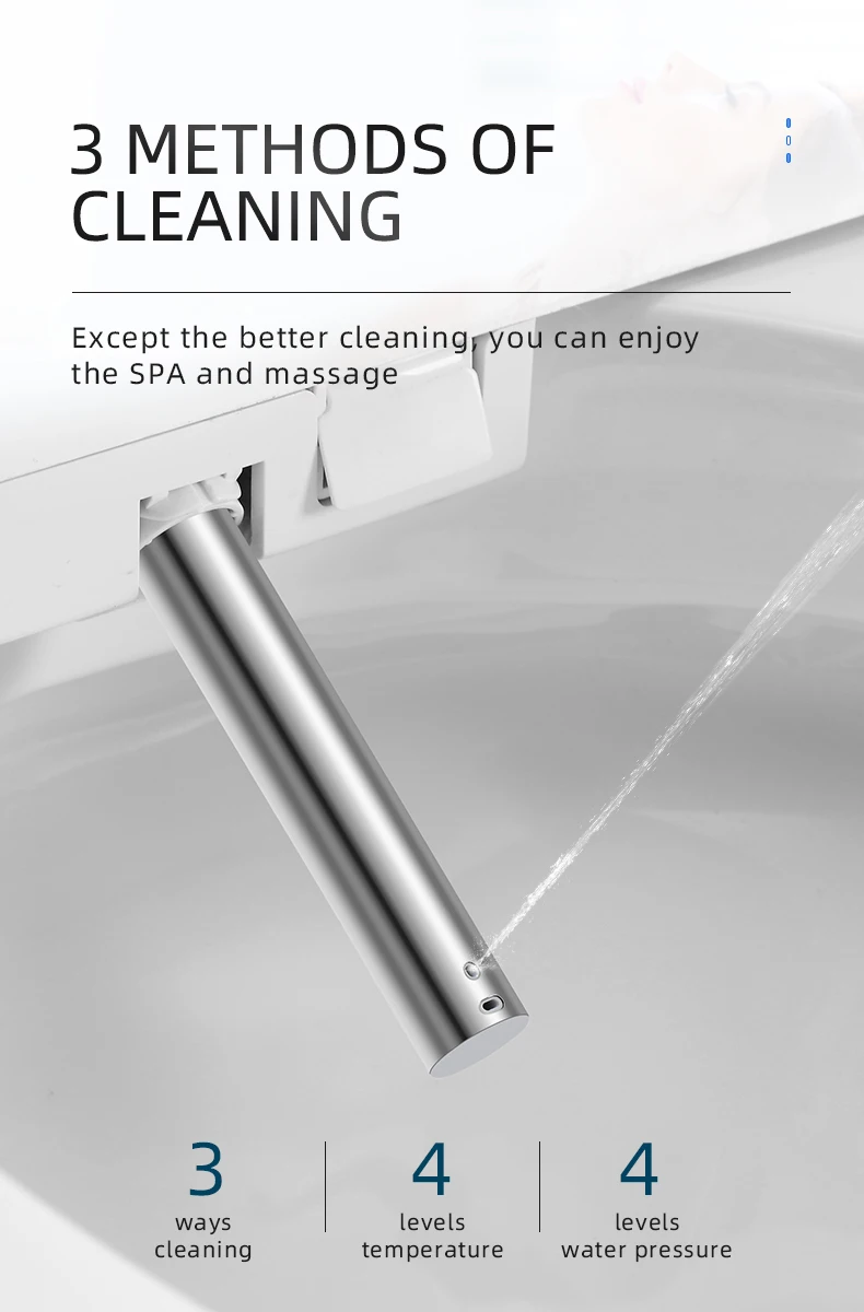 شاشة عرض عالية الوضوح، صهريج مخفي، وظيفة تدفق تلقائي، مرحاض ذكي كهربائي قائم بذاته، مناسب للحمامات