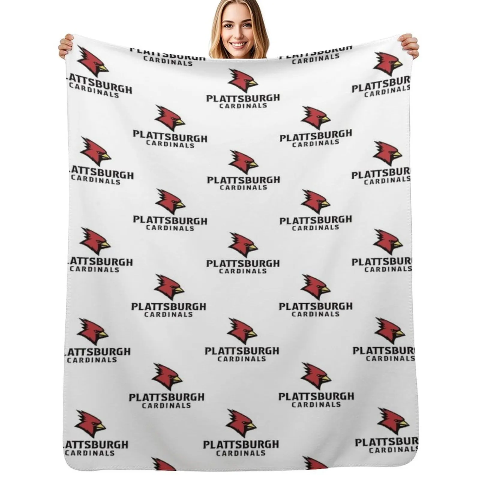 

Plattsburgh Red Hawks Throw Blanket Cozy Home Blanket Gift for Christmas Holiday