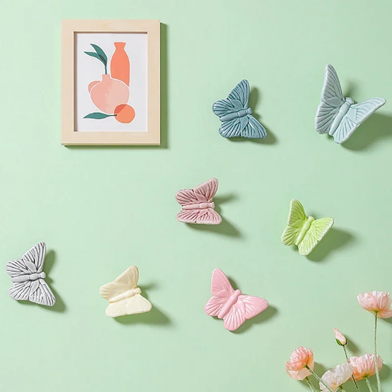 

Butterfly Ceramic Wall Hanging Abstract Colorful Animal Three-dimensional Background Wall Room Decoration Butterfly Pendant New