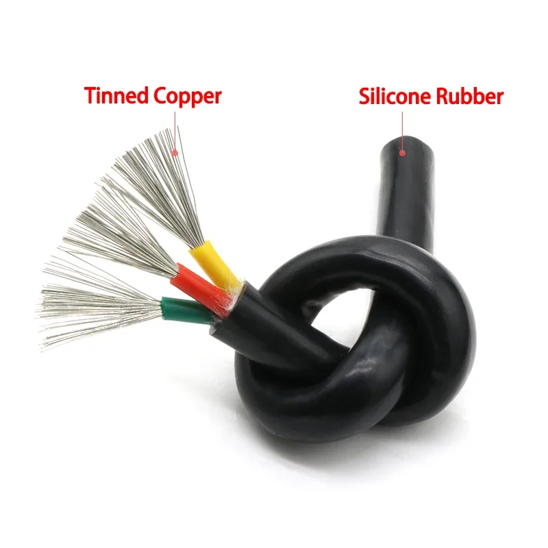 Flexible Silicone Wire 0.3 0.5 0.75 1 1.5 2 2.5 4 6mm x 2 3 4 6 Cores Rubber Insulation Tinned Copper High Temperature Cable