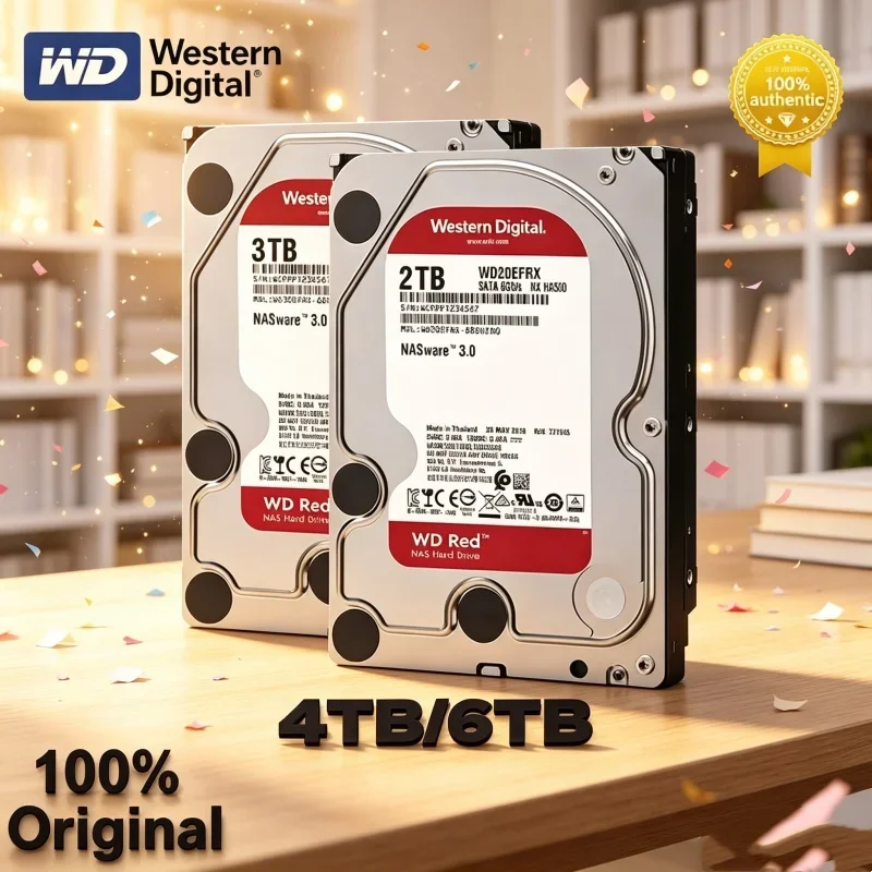 Western Digital WD Red 4TB 2TB 3TB Red NAS Hard Disk Drive 3.5" 6TB 5400RPM SATA 6Gb/s 64MB Storage For Desktop File Center