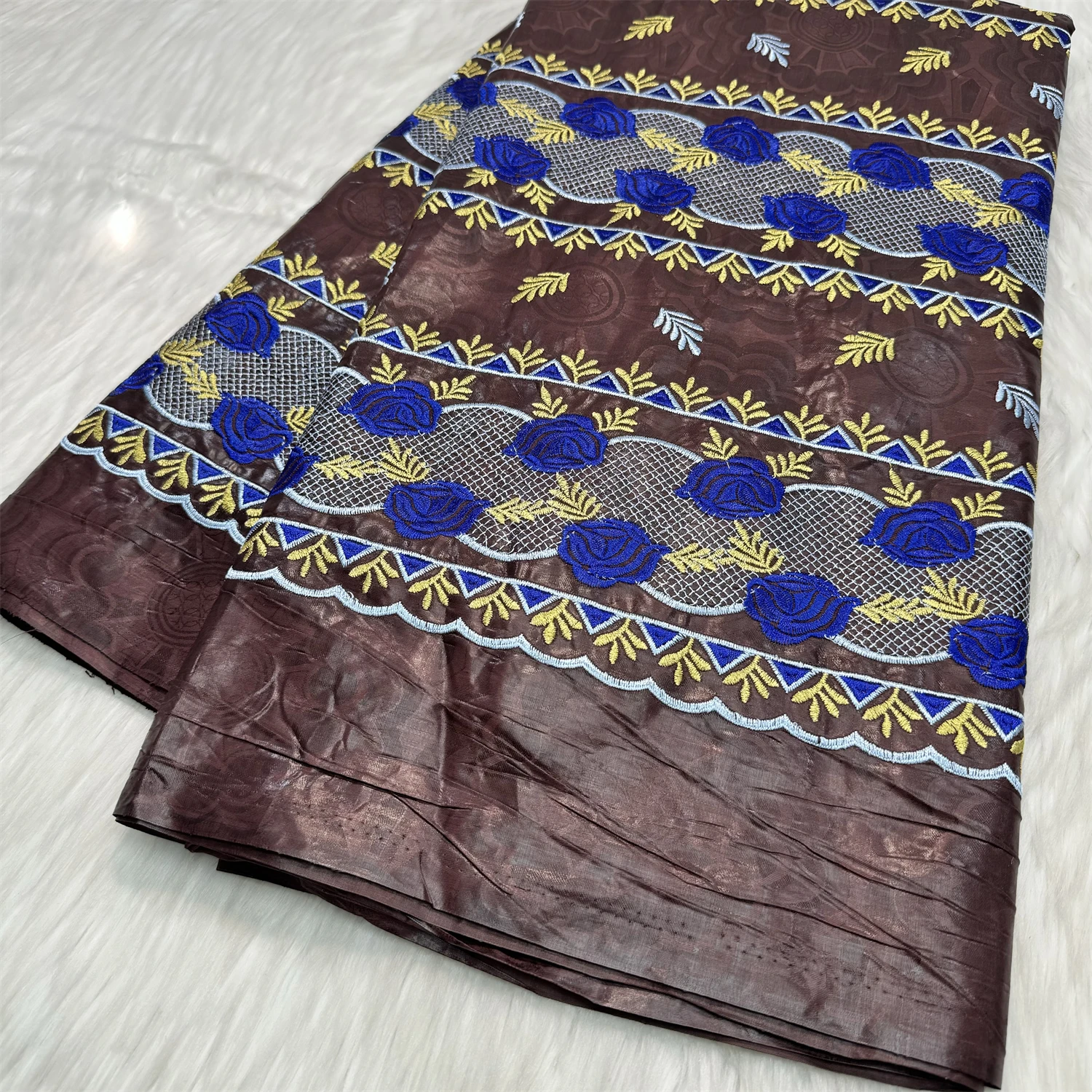 New Cheap Pure Color Luxury Dress Fabrics African Sewing Material Bazin Brode Tissues 2026 Wedding Party Tissus Coton 5Yards/Lot