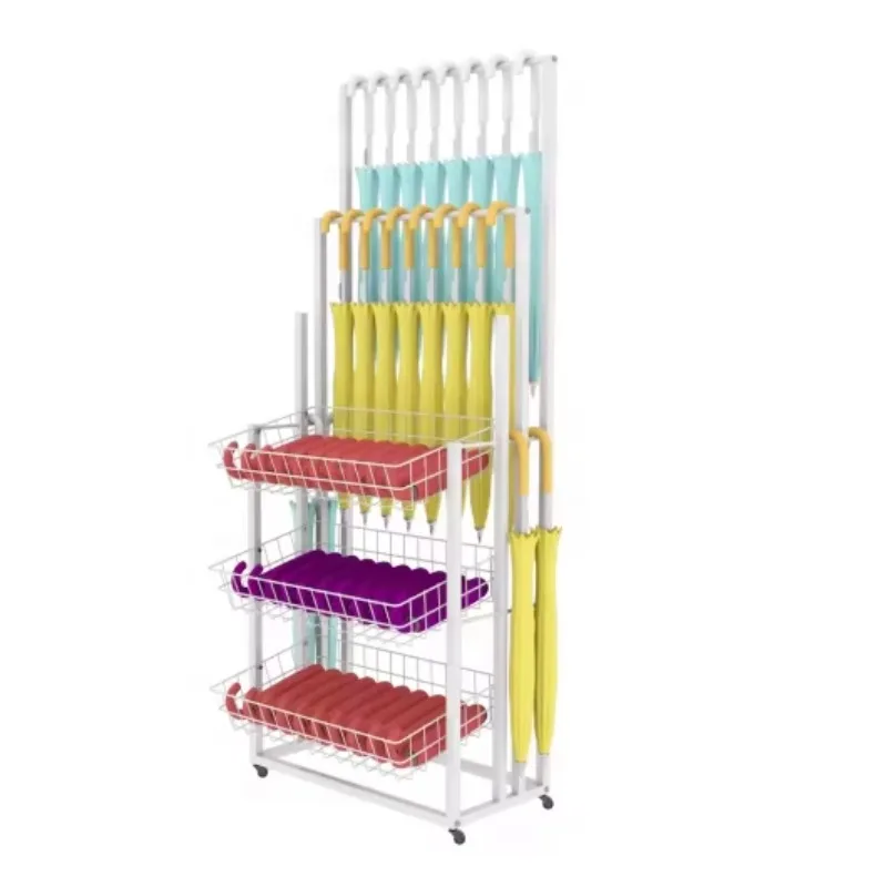 

Supermarket Retail Outdoor Sun Terrace Golf Umbrella Storage Rack Folding Anime Umbrella Metal Basket Display Rack