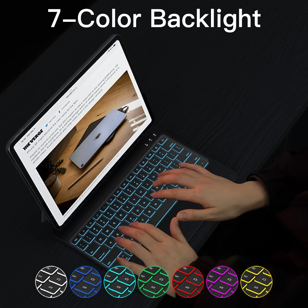 LESEN Sie YYEAH Magic Keyboard für iPad 2025, 11. A16 2025, Air 11 M3 iPad-Hülle, intelligente magnetische Buchabdeckung, Hintergrundbeleuchtung, Touchpad, hebräisch – Detail 14