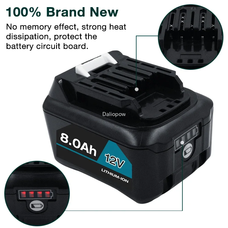 BL1020B BL1040B BL1050B 10,8V 12V Max 6000mAh/8000mAh Li-Ionen-Akku für Makita Akku-Bohrschrauber BL1040 BL1041 BL1021