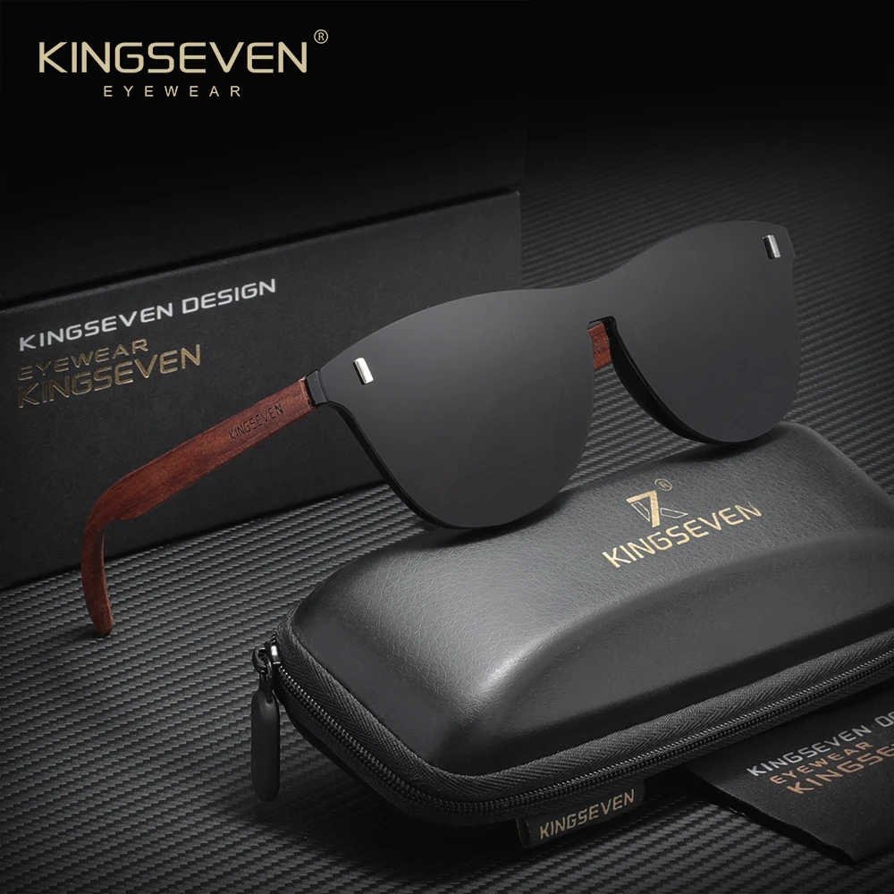 

KINGSEVEN Brand Vintage Natural Wooden Sunglasses For Men Women Driving Eyewear Polarized UV400 Casual Glasses