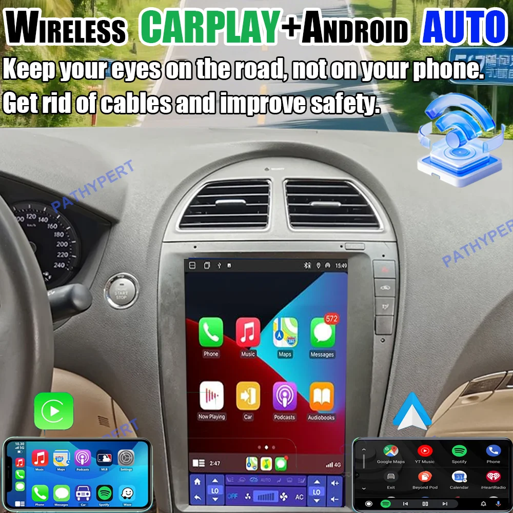 Android 15 For Lexus ES ES240 ES350 ES300 2006-2012 Car Multimedia Player Head Unit  Stereo Bluetooth Carplay GPS Navigation 4G
