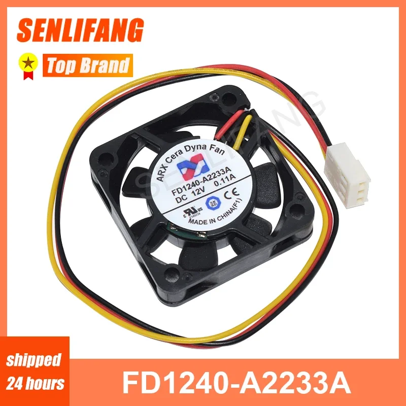 

New 4CM Fan For ARX FD1240-A2233A DC 12V 0.11A 40x40x10MM 3-Line Server Square Cooling